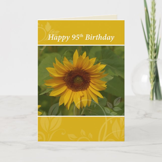 Carte d'anniversaire 95 ans Tournesol (Devant)