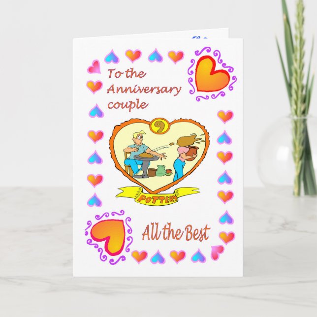 Carte d'anniversaire 9ème céramique (Devant)