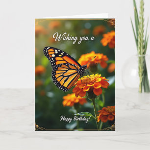 Carte d'anniversaire à aile orange
