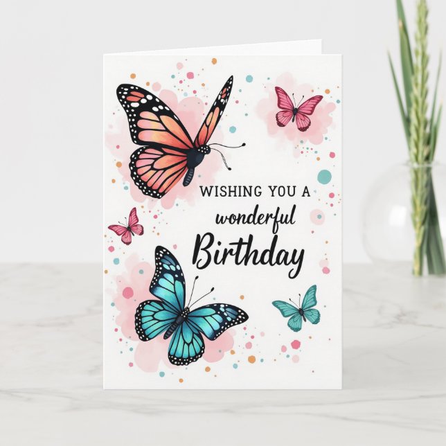 Carte d'anniversaire à aile vibrante (Devant)