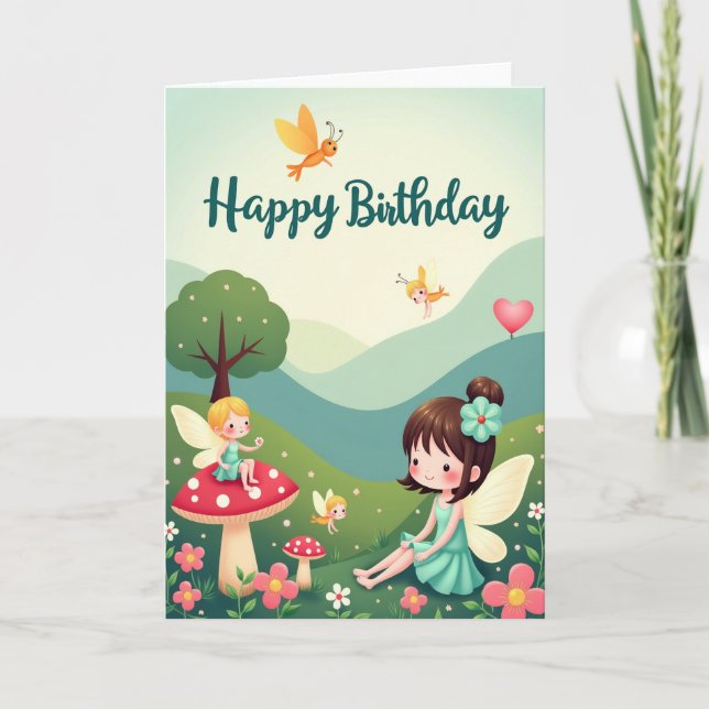 Carte d'anniversaire à ailes fantaisistes (Devant)