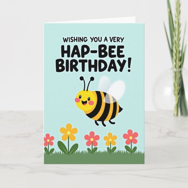 Carte d'anniversaire à ailes joyeuses (Devant)