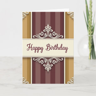 Carte d'anniversaire à bannière ornée