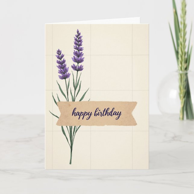 Carte d'anniversaire à bannière rustique (Devant)