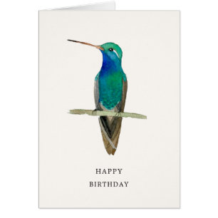 Carte d'anniversaire à bec large Hummingbird Happy