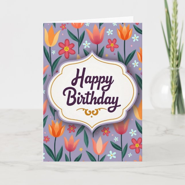 Carte d'anniversaire à bordure festonnée (Devant)