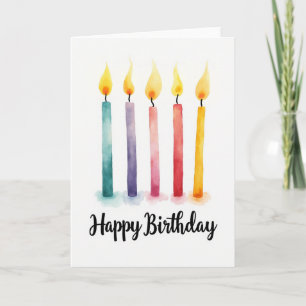 Carte d'anniversaire à bougie artistique