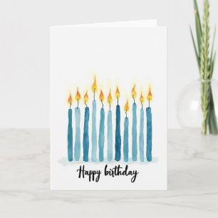 Carte d'anniversaire à bougie bleue