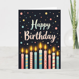 Carte d'anniversaire à bougie motif