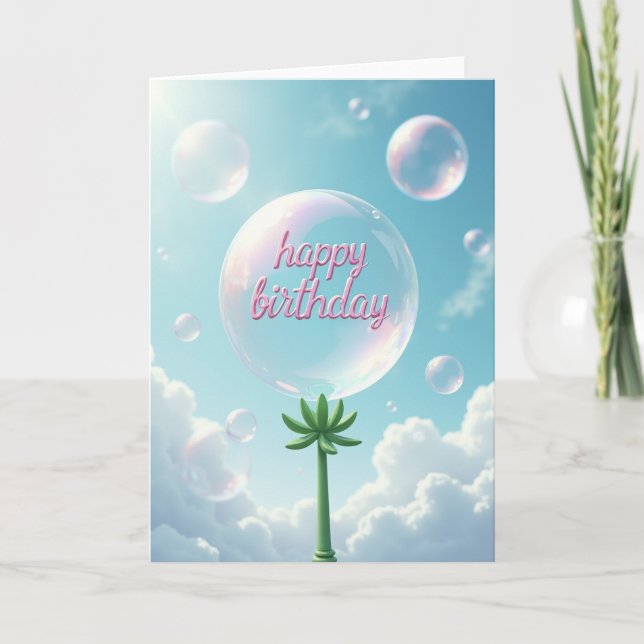 Carte d'anniversaire à bulle iridescente (Devant)