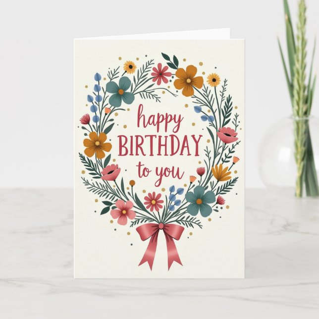 Carte d'anniversaire à cadre coloré (Devant)