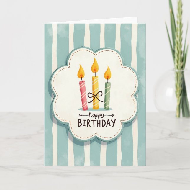 Carte d'anniversaire à cadre cousu (Devant)