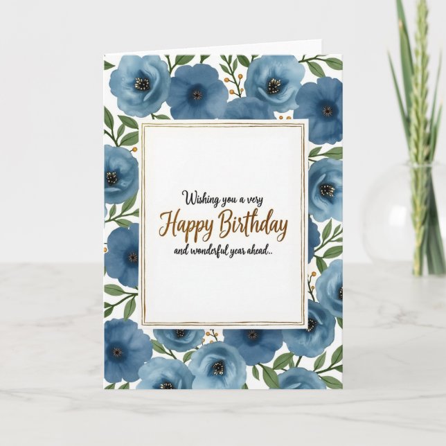 Carte d'anniversaire à cadre doré (Devant)
