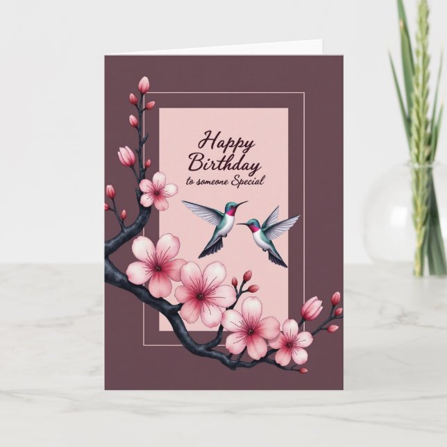 Carte d'anniversaire à cadre floral doux (Devant)