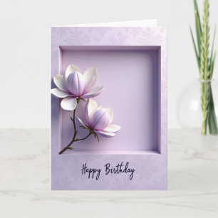 Carte d'anniversaire à cadre lilas