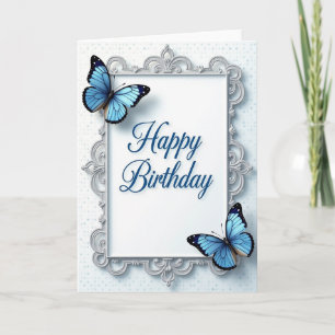 Carte d'anniversaire à cadre orné