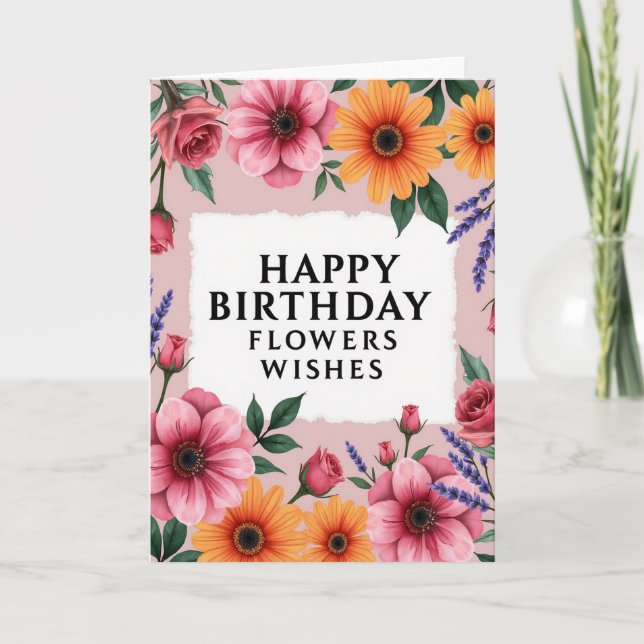 Carte d'anniversaire à cadre texturé (Devant)