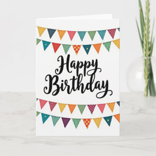 Carte d'anniversaire à calligraphie joyeuse