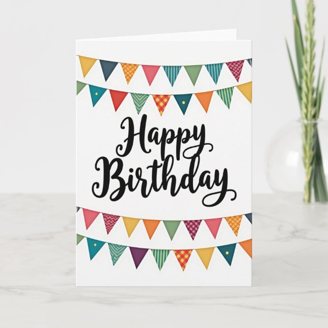 Carte d'anniversaire à calligraphie joyeuse (Devant)
