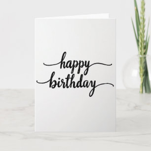 Carte d'anniversaire à calligraphie minimale