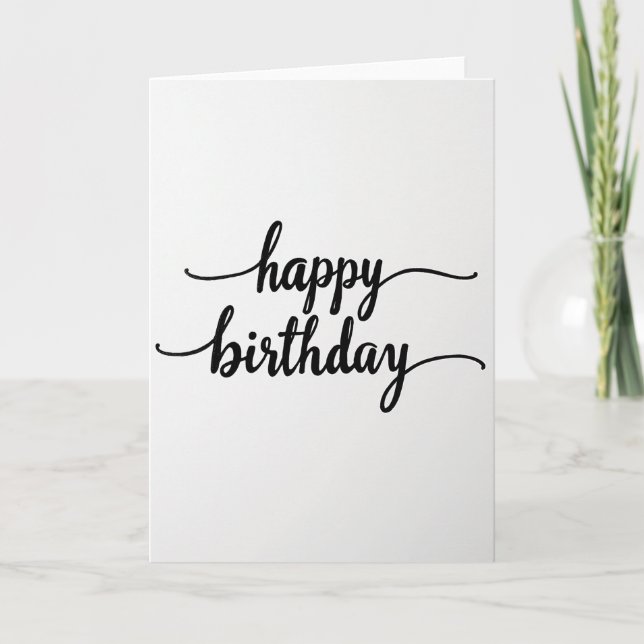 Carte d'anniversaire à calligraphie minimale (Devant)