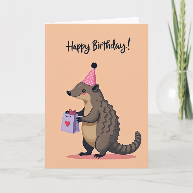 Carte d'anniversaire à chapeau à pois (Devant)