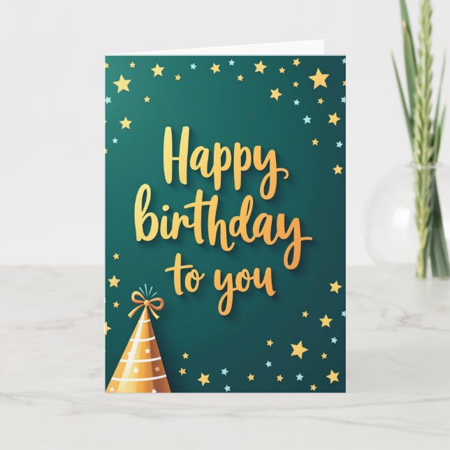 Carte d'anniversaire à chapeau festif (Devant)