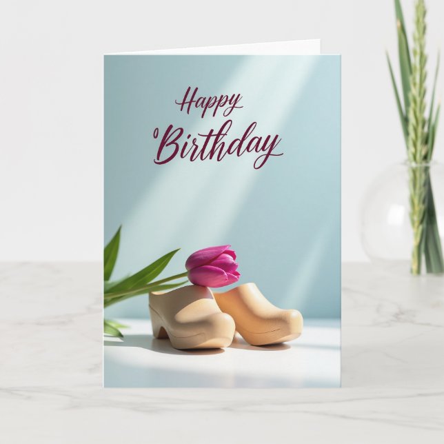 Carte d'anniversaire à chaussure florale (Devant)