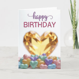 Carte d'anniversaire à cœur lumineux