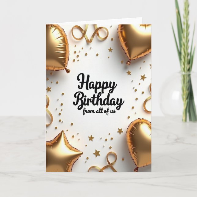 Carte d'anniversaire à cœur métallique (Devant)