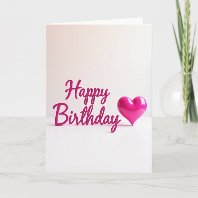 Carte d'anniversaire à cœur poli (Devant)