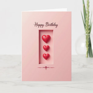 Carte d'anniversaire à coeurs empilés