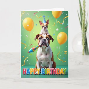 Carte d'anniversaire à corne à pois