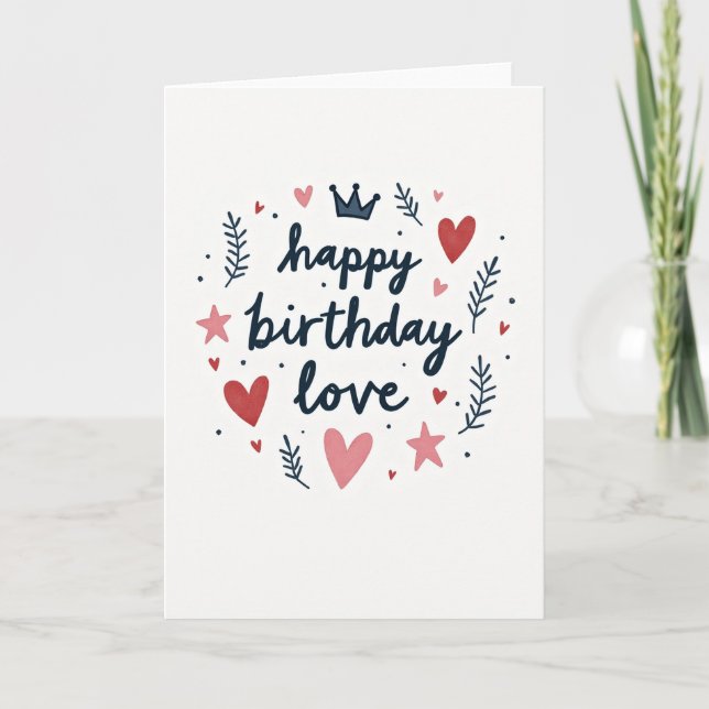 Carte d'anniversaire à couronne (Devant)