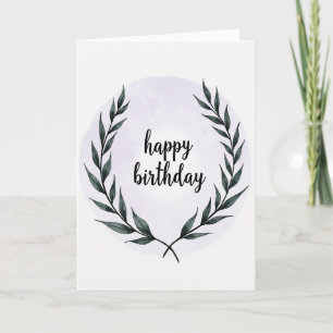 Carte d'anniversaire à couronne de lavande