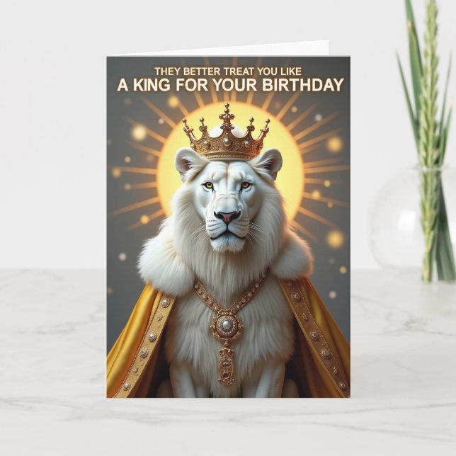 Carte d'anniversaire à couronne dorée (Devant)