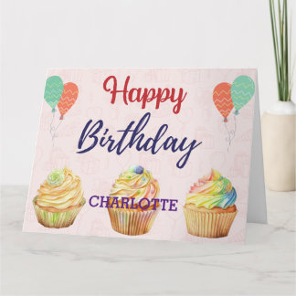Carte d'anniversaire à Cupcake