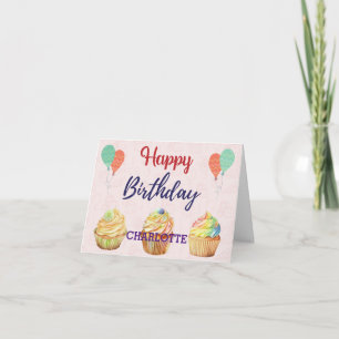 Carte d'anniversaire à Cupcake