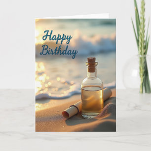 Carte d'anniversaire à défilement de bouteille