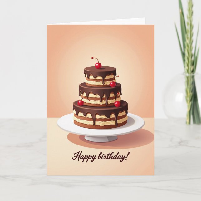 Carte d'anniversaire à dégoulinade de chocolat (Devant)
