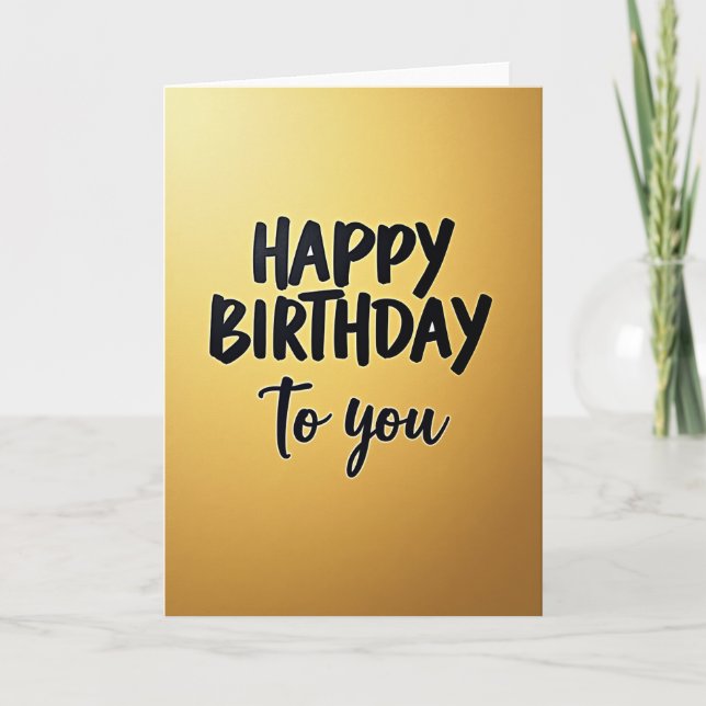 Carte d'anniversaire à dégradé doré (Devant)