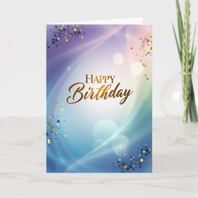 Carte d'anniversaire à dégradé doré (Devant)