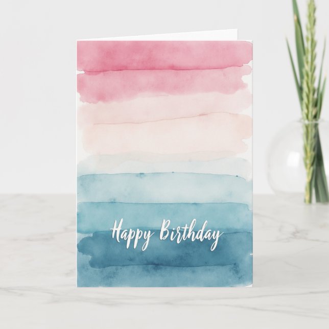 Carte d'anniversaire à dégradé doux (Devant)