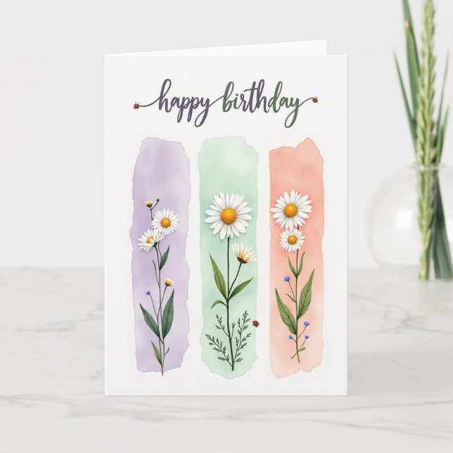 Carte d'anniversaire à dégradé pastel (Devant)