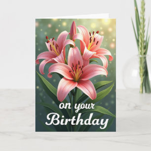 Carte d'anniversaire à dégradé rosé