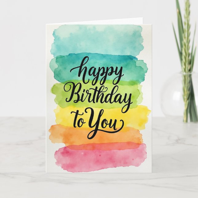 Carte d'anniversaire à dégradé vibrant (Devant)