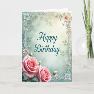 Carte d'anniversaire à dentelle ornée