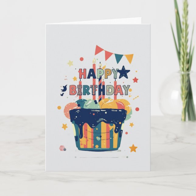 carte d'anniversaire à design simple (Devant)