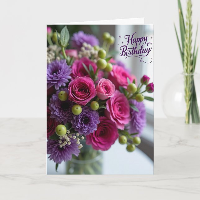Carte d'anniversaire à disposition opulente (Devant)