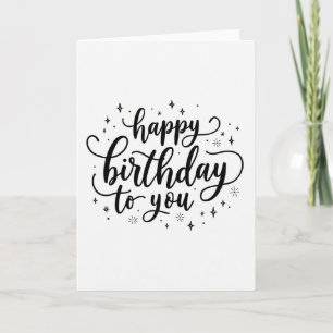 Carte d'anniversaire à écriture artistique